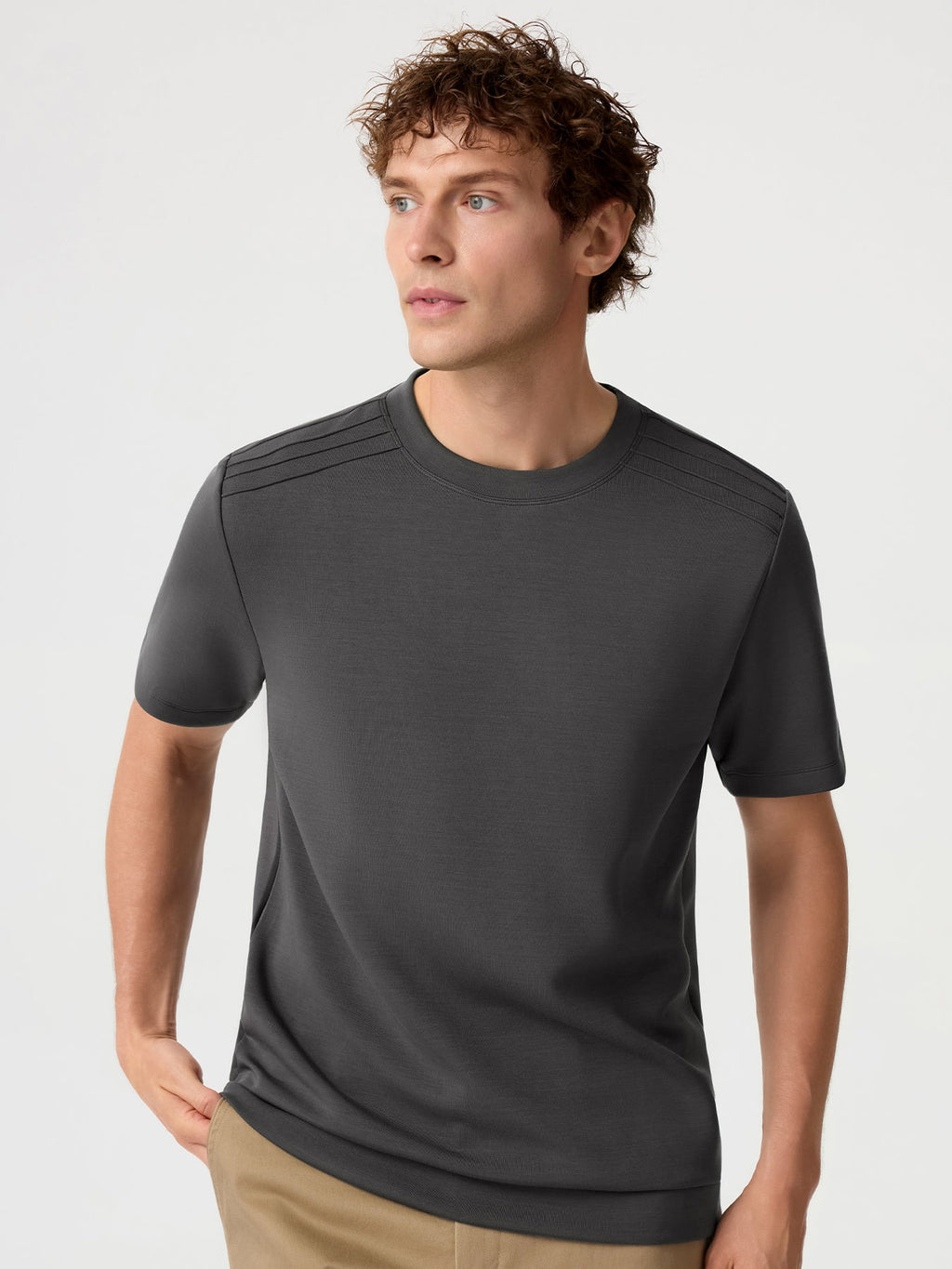 Modal Blend Short Sleeve Tee Shoulder Stitch